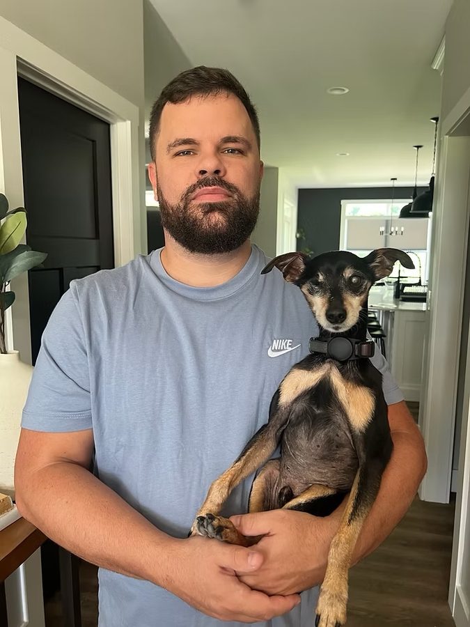 Kyle holding Deuce in his later years